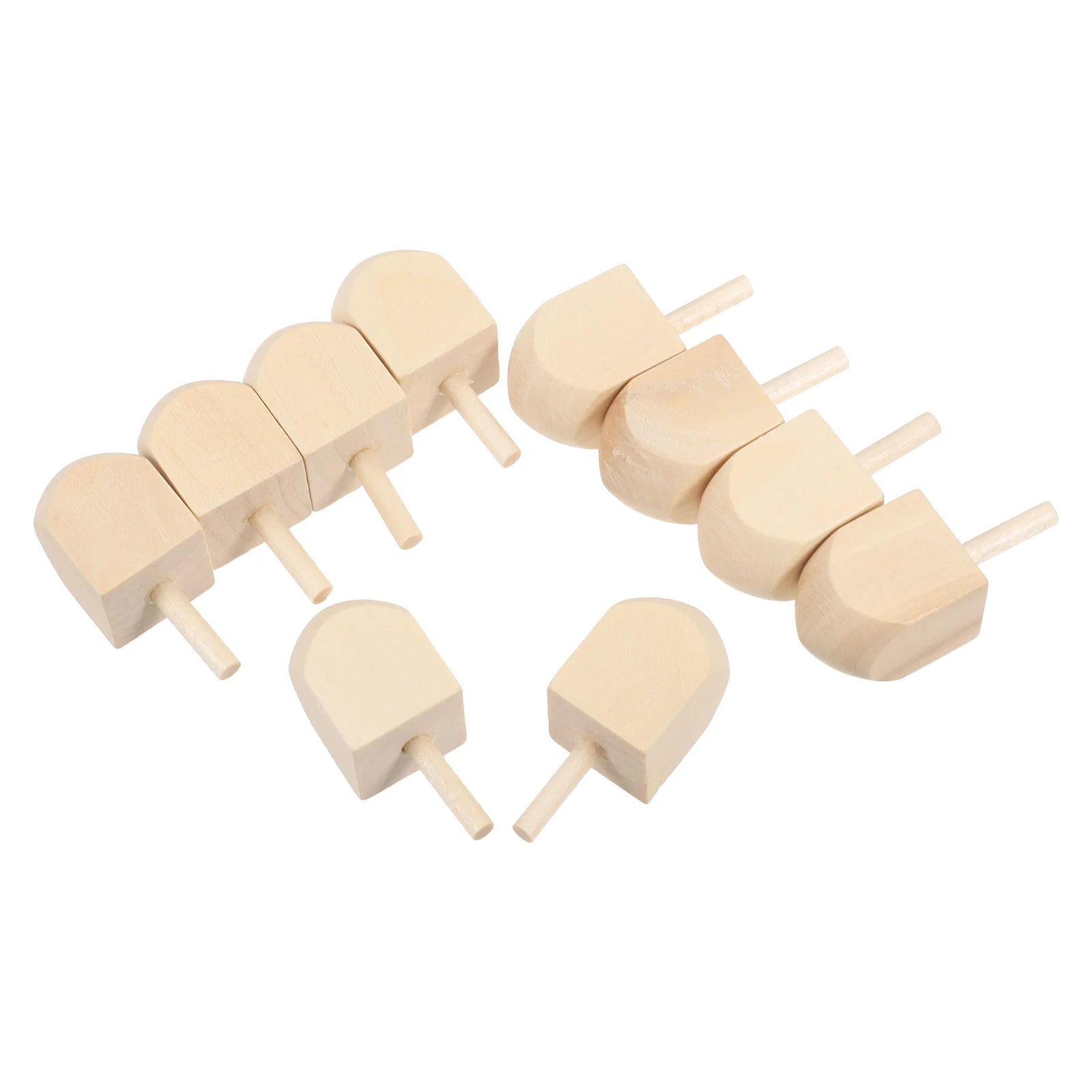 10 Pcs Hanukkah Dreidel Toys Wood Spinning Tops Wooden DIY Crafts Dreidels for Lotus Tree Chanukah Decorations Child