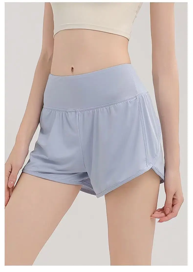 Sommer-Schnelltrocknende Sport-Shorts, locker und schlankmachend, Anti-Exposure, für Laufen, Fitnessstudio, Training, Yoga, Fitness, Dreiviertelhose, dünn – Detail 6