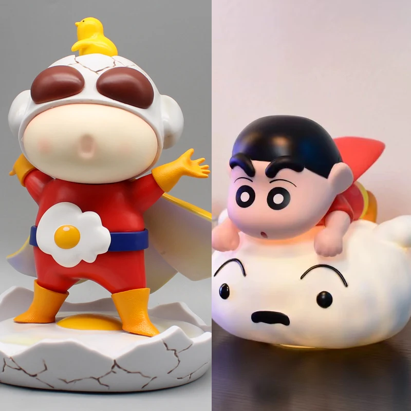 Anime Nohara Shinnosuke COS Gourd Figures Night Light Crayon Shin-chan Figurine PVC Collection Model Toys Decoration Gifts