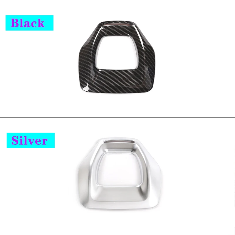 

New Car Accessories Interior ABS New Gear Frame Pearl Chrome/Carbon Fiber Black For Alfa Romeo Stelvio 2020 Black/Silver 1 Pcs