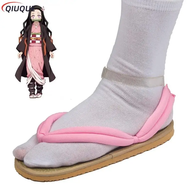 Adulto/bambini Anime Kamado Nezuko Cosplay zoccoli Kimono infradito Geta pantofole scarpe