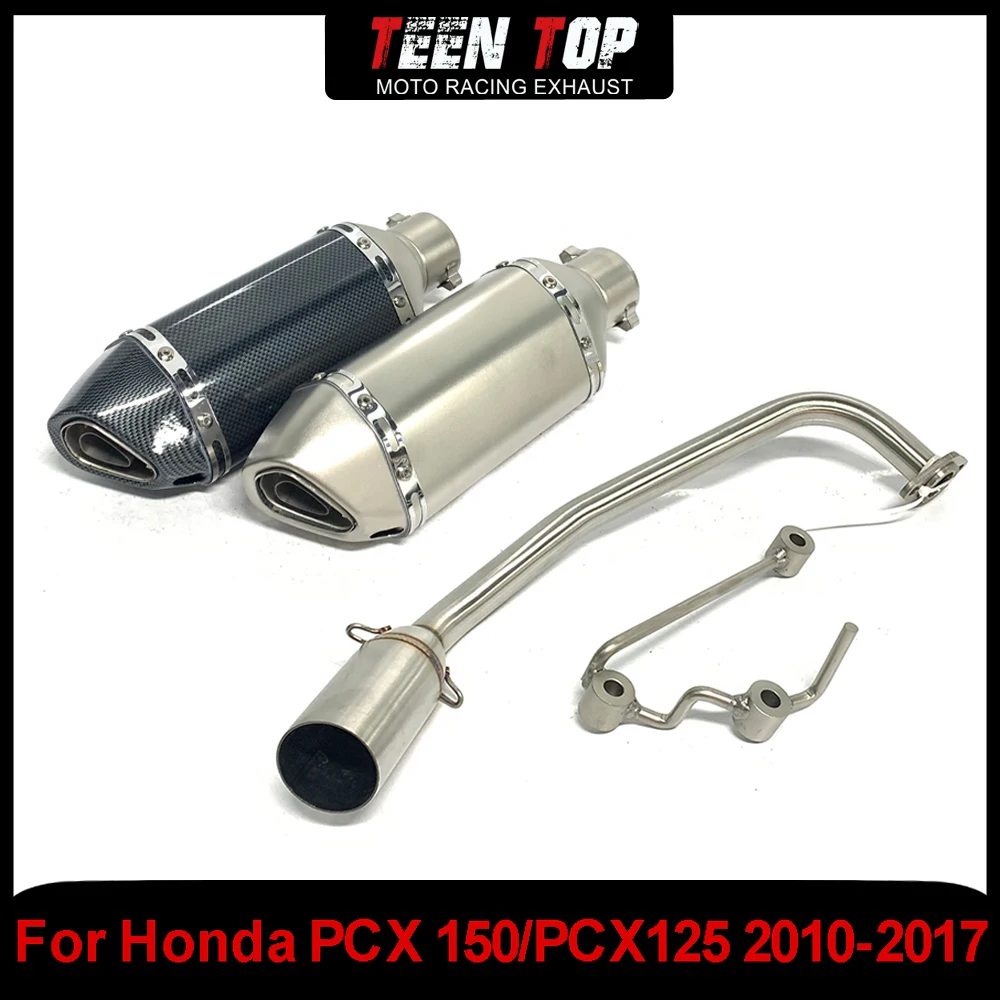 

Motorcycle Escape Universal Exhaust Muffler For Honda PCX125 PCX150 Full Exhaust System Stainless Steel PCX 125 2010-2017