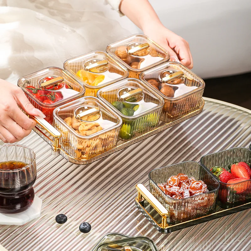 Imagem -06 - Light Luxury Fruit Plate Partition Platter Bandeja de Frutas Secas Lanche de Doces Caixa de Armazenamento Bar Nut Dish Servindo Bandejas Sala de Estar