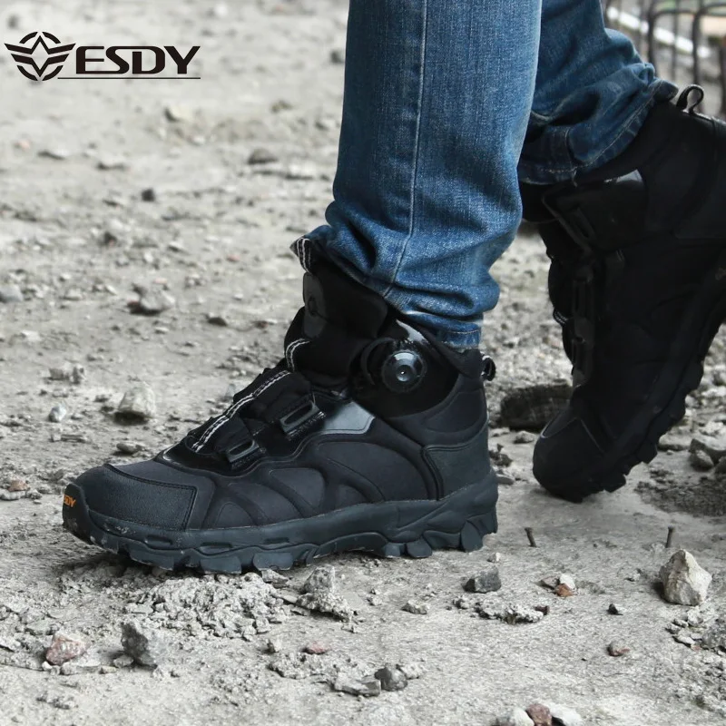 MERRTO Hiking shoes Men waterproof hunting Boots Tactical Desert Combat Boots trekking Ankle mountian cow Leather Sneakers