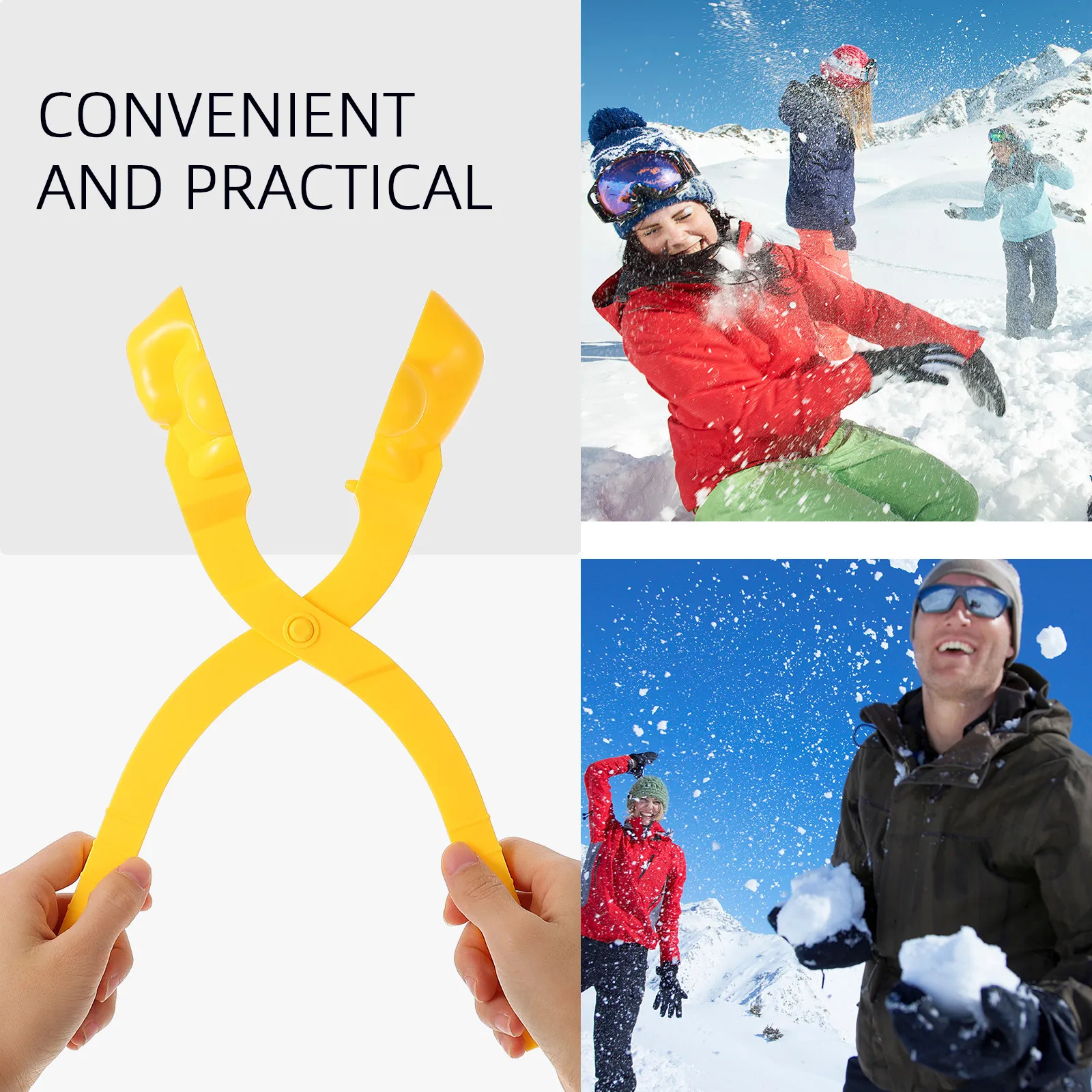 1PC Kids Snow Clip Toy – Easy-Release Plastic Snow Mold for Winter Play, Outdoor Fun for All Ages
