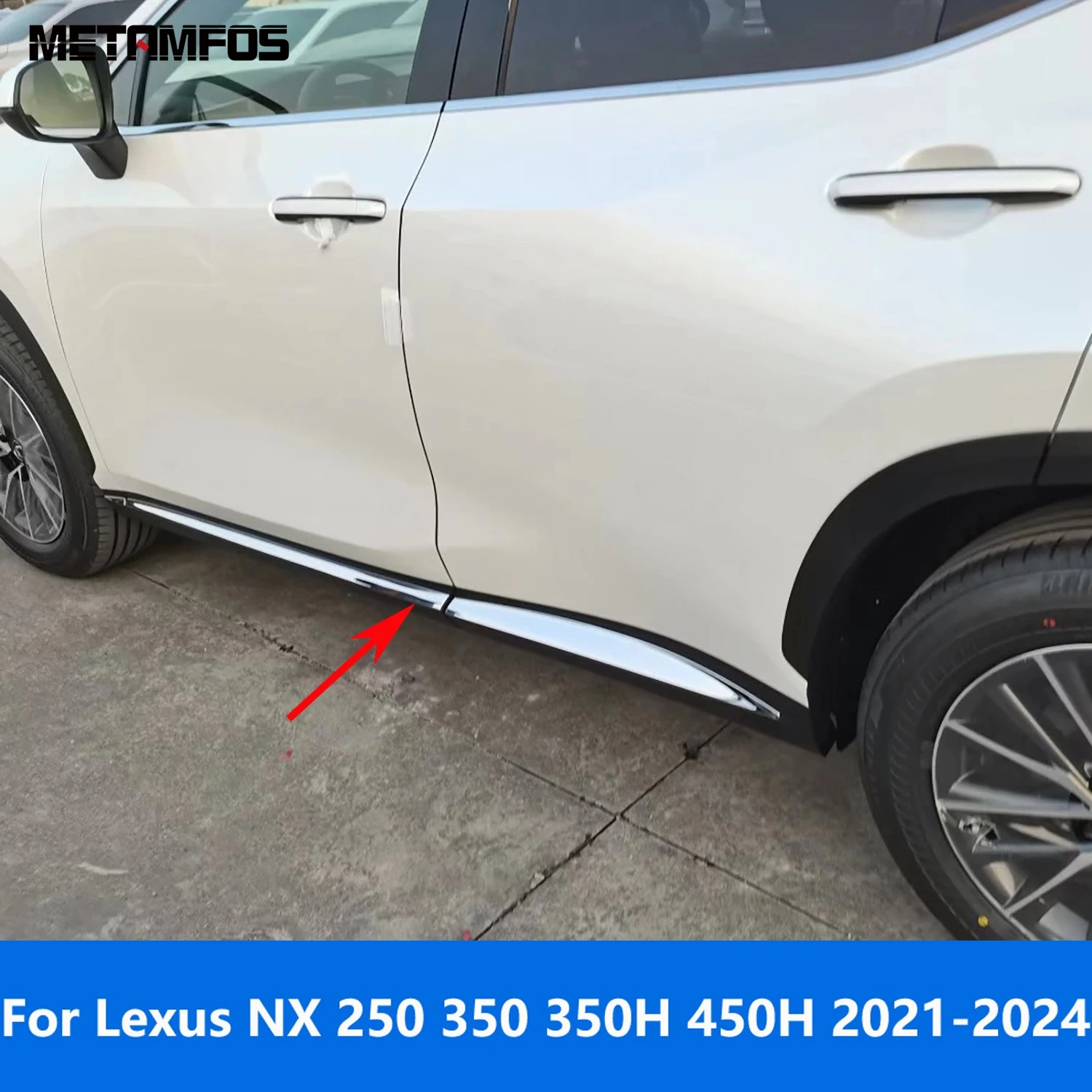 Car Accessories For Lexus NX 250 350 350H 450H 2021-2023 2024 Exterior Chrome Door Side Strip Body Skirt Molding Trim Sticker