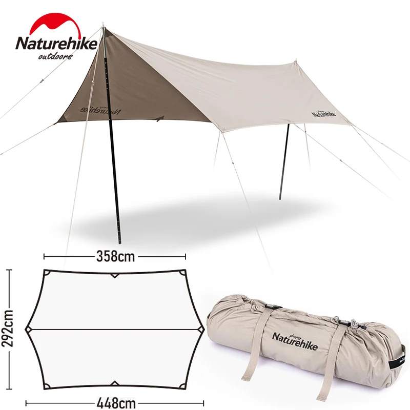 Naturehike Hexagonal Cotton Tarp Sun Protection Shade Cloth Large Shelter Canopy Sunshade Awning Outdoor Tarpaulin Camping 4.5kg