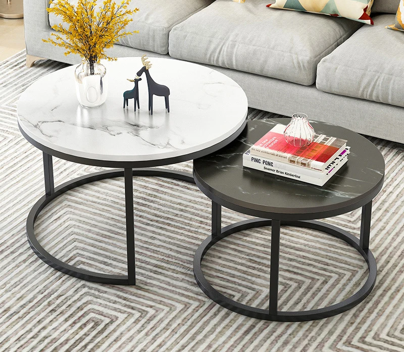 

Wood Various Material Top Marble Texture Wrought Iron Minimalist Office Home Living Room Furniture Luxury Coffee Table