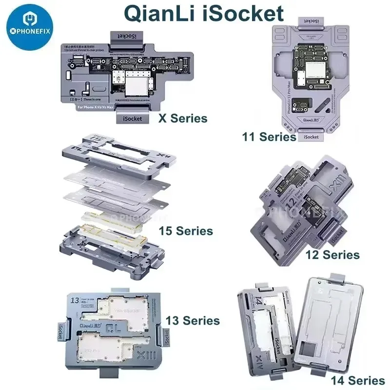 Qianli iSocket Motherboard Tester Fixture for iPhone X Xs XR 11 12 13 14 15 Pro Max Logic Board Layering Diagnostic Platform