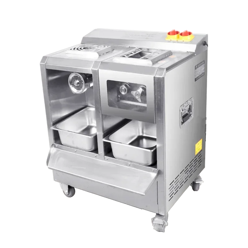Multifunctional commercial high-power stainless meat slicing enema quick dismantling double motor shop winch cutter