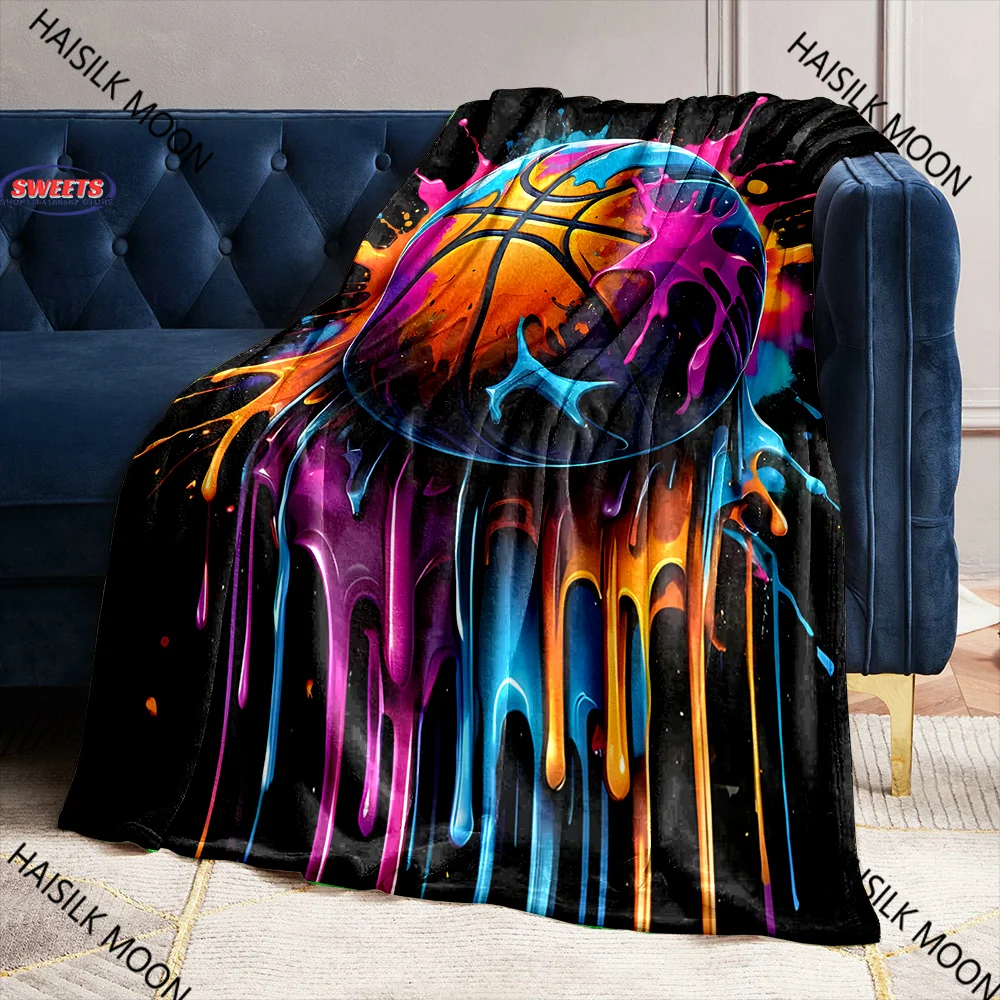 

3D Basketball Theme Printed Blankets Bedroom Sofa Camping Airplane Travel Portable Blankets Multi-Scene Available Holiday Gifts