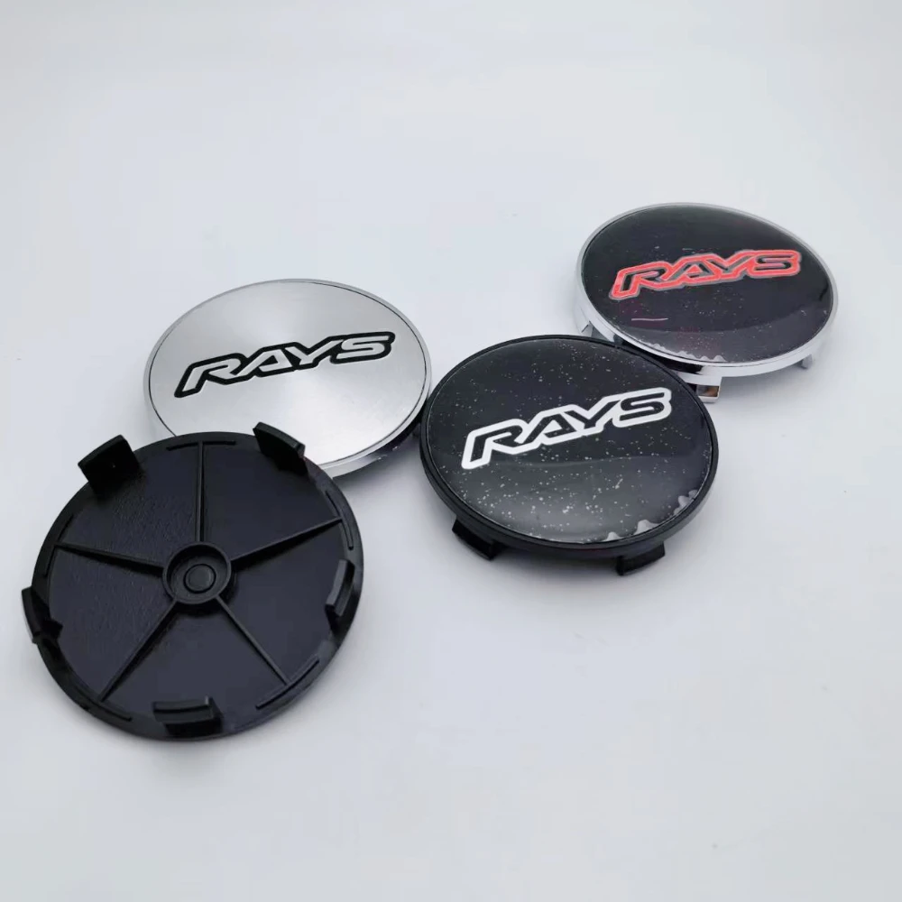 

4pcs JDM RAYS Racing Logo Emblem Car Wheel Center Caps OD 68MM ID 63MM Wheels Hub Cap Rim Hubcaps Cover Replace Car Accessories