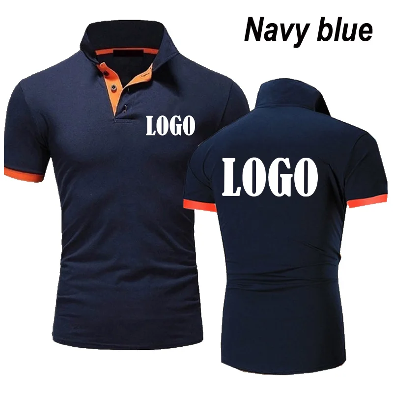 Customized New Fashion Polo Shirt Men\'s Summer Slim Fit Solid Color Button Breathable Polos Casual Men Clothing