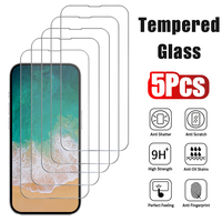 5pcs Tempered Glass for iPhone 17 16 15 14 13 12 Pro Max Screen Protector for iPhone 12Mini 13Mini 14 Plus 14Pro Glass 16Pro Max