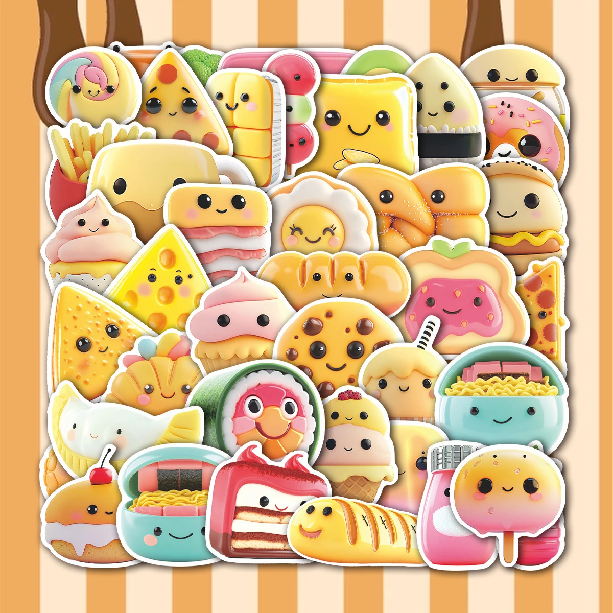 

10/50PCS Abstract Food Graffiti Stickers Fruit Vegetable Emojis Funny DIY Toys for Bottle Scrapbook Travel Bag Aesthetic Decals