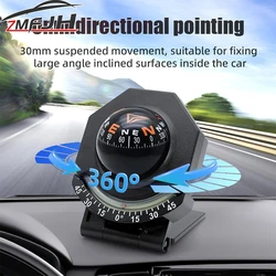 2 IN 1 Car Compass Slope Meter Indicator Vehicle Guide Ball Shaped Compass Portable Road Trip Navigation Tool Car Accessories