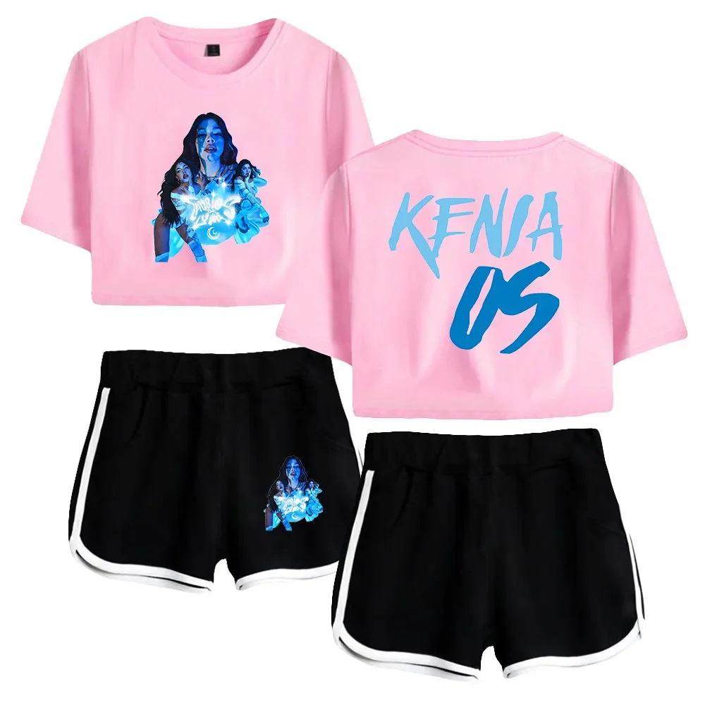 Summer Women's Sets Kenia Os Merch Short Sleeve Crop Top + Shorts Sweat Suits Women Tracksuits Two Piece Outfits Streetwear