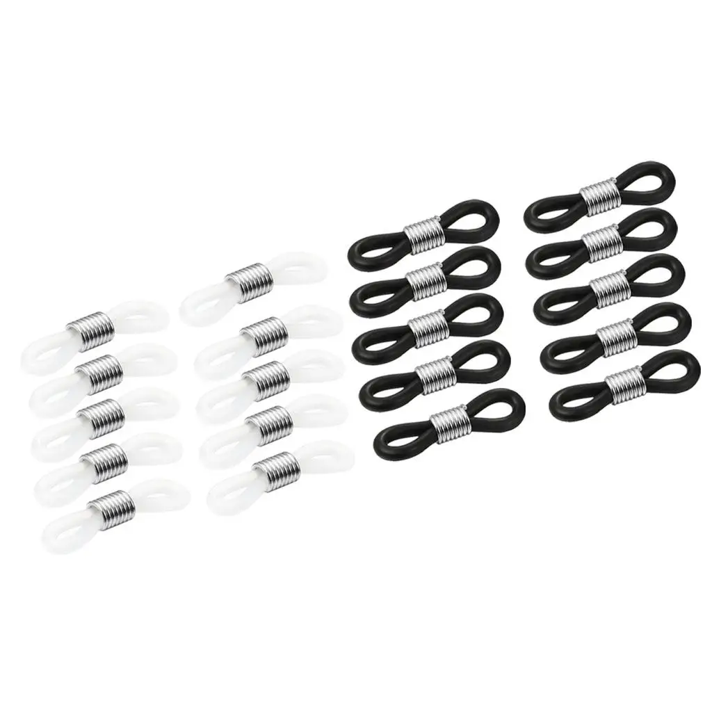 Black and Translucent Eyeglass Chain Rubber Ends Adjustable Silica Gel Jewelry Connector for Glasses
