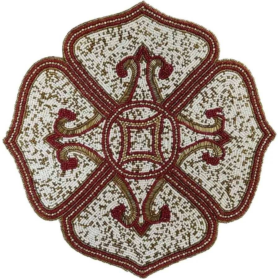 

Салфетки, набор из 6-15 дюймов, зарядные тарелки, коврики для стола из бисера для украшения ко Дню матери, свадьбы, кухни, офиса, домашнего декора