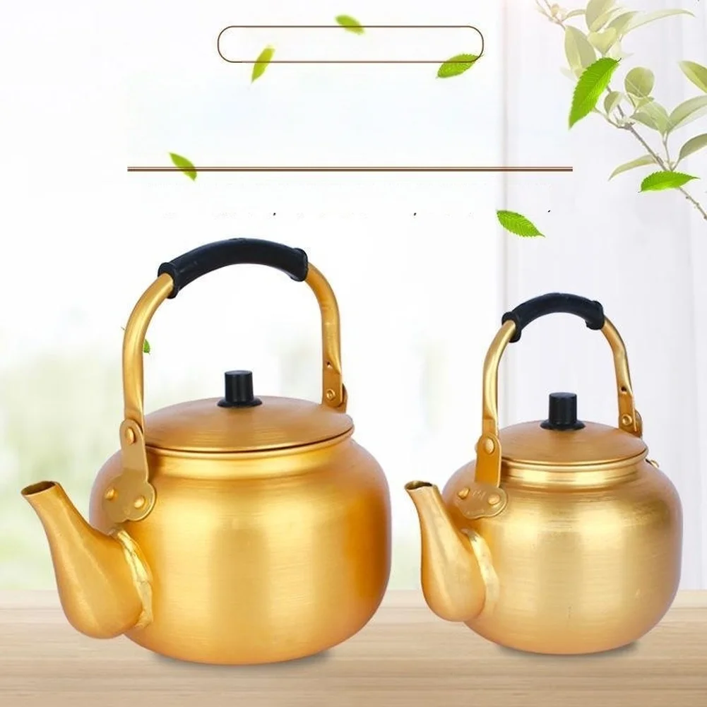 /Aluminum /Pot /Yellow Rice Wine Sake Flask Tea Milk Juice Warmer For Picnic BBQ Camping Home Outdoor Kitchen Cooking Supplies