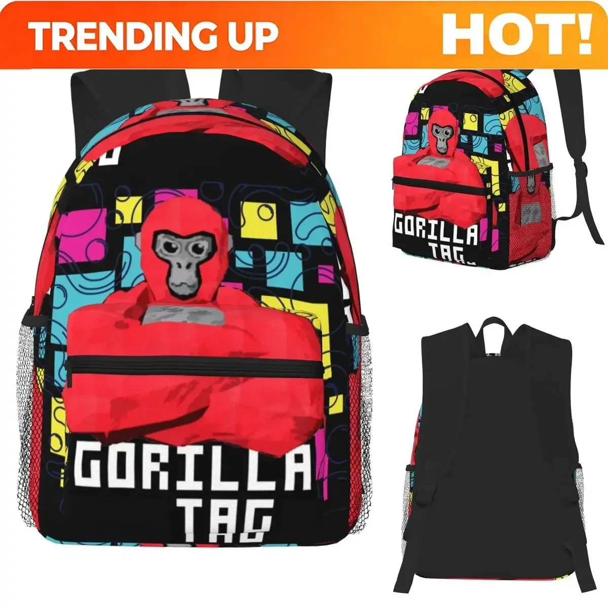 Custom Bag Gorilla Tag Cools Red Student Backpack School Bag Hiking Travel Daypack For Boys Girls Bookbag Shoulder Bags