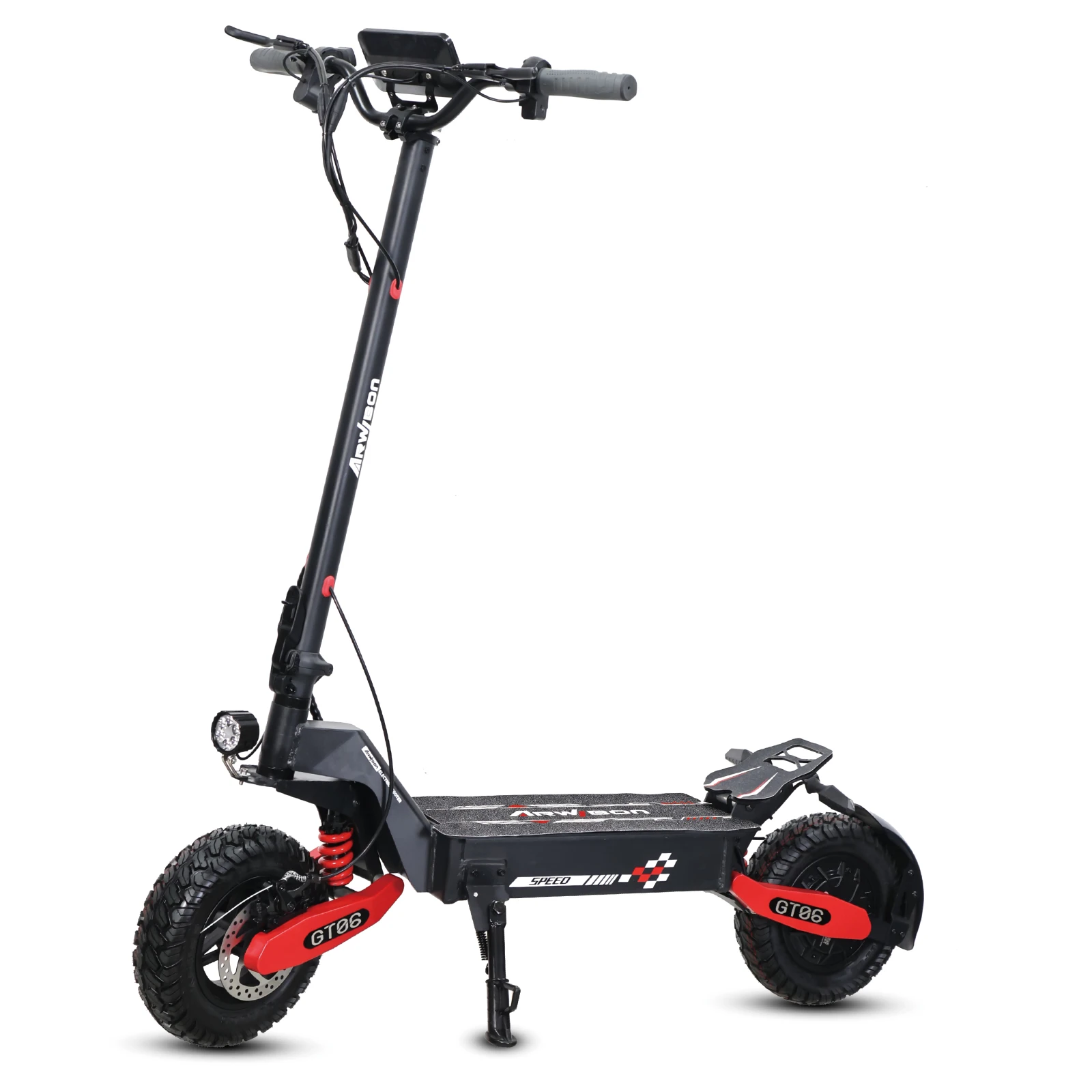 Scooter elétrico para adultos, EScooter de motor duplo, absorção de choque, pneus off-road dobráveis, 40MPH, 52V, 23AH,2400W, 11 ''off-road pneus