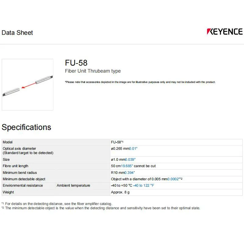 FU-58 KEYENCE Ultra-miniature high-precision collimated fiber sensor,welcome to consult