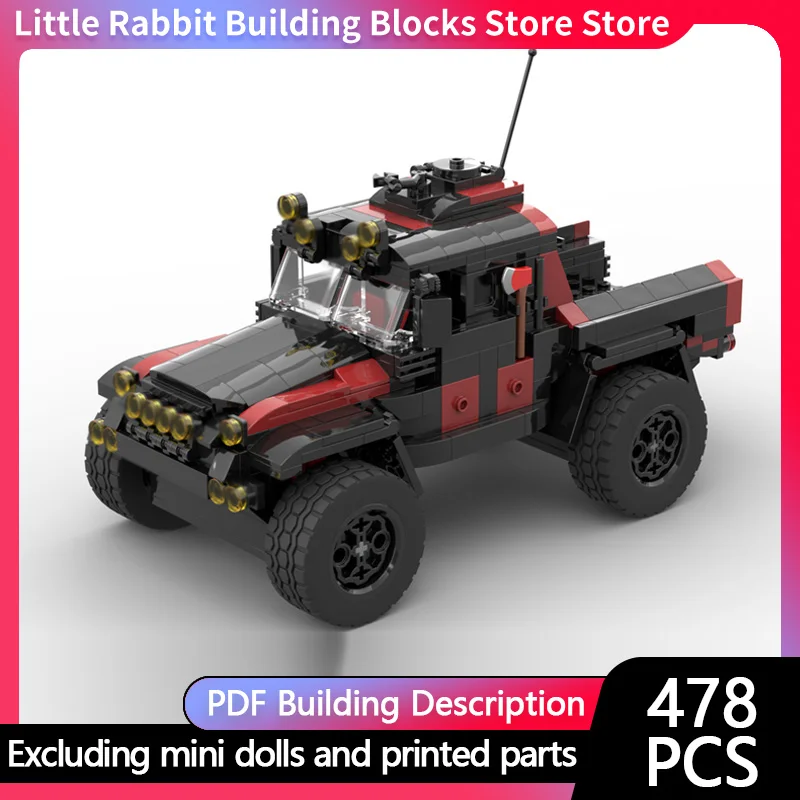 City Car Model MOC Building Bricks Desert Retro Off-Road Vehicle Modular Technology Children Holiday Gifts Assemble Toys Suit