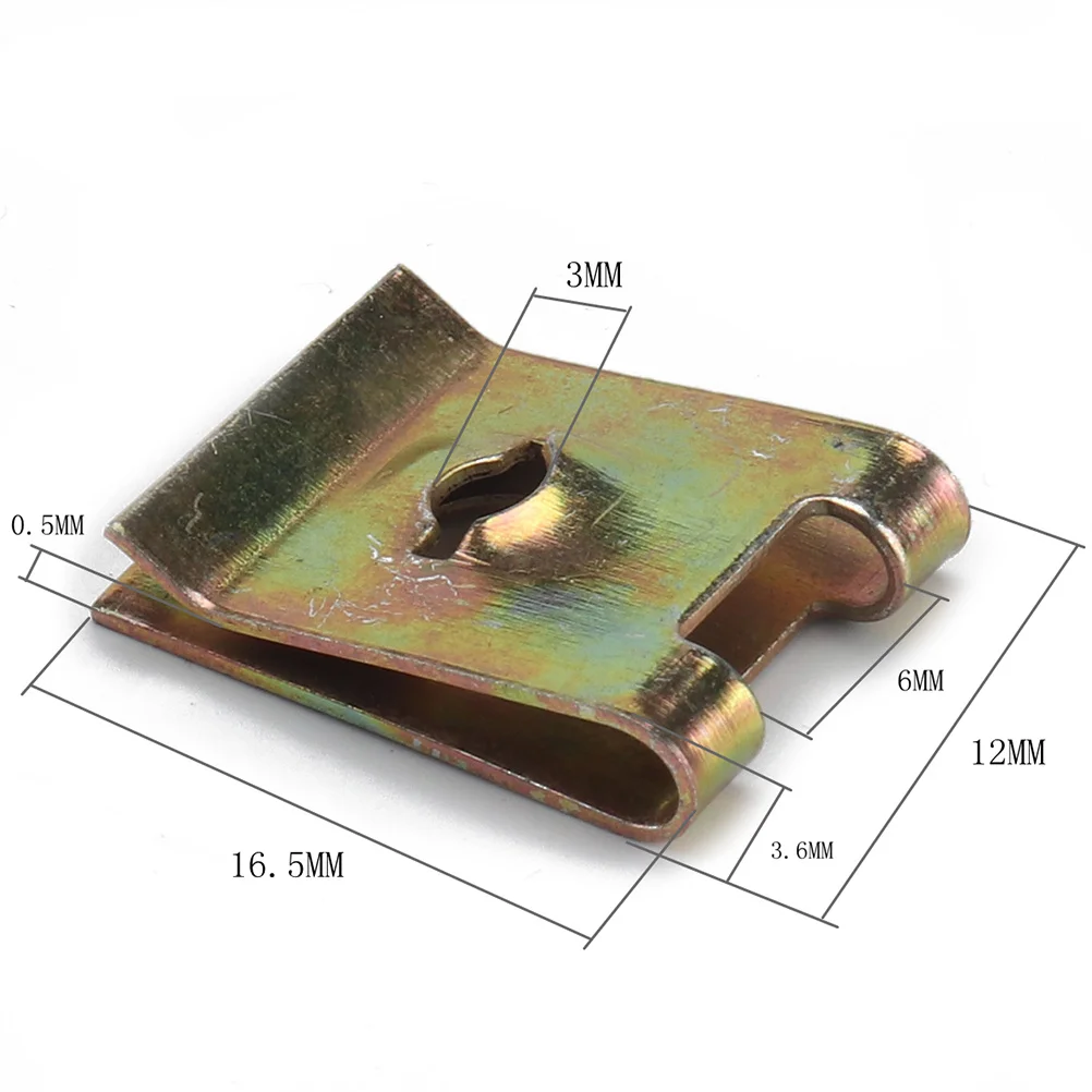 

160pcs U Nut Fasteners Manganese Steel Self Tapping Screw Spire U Clip For Panel Bumper Wire Cable Mounting Motorcycle