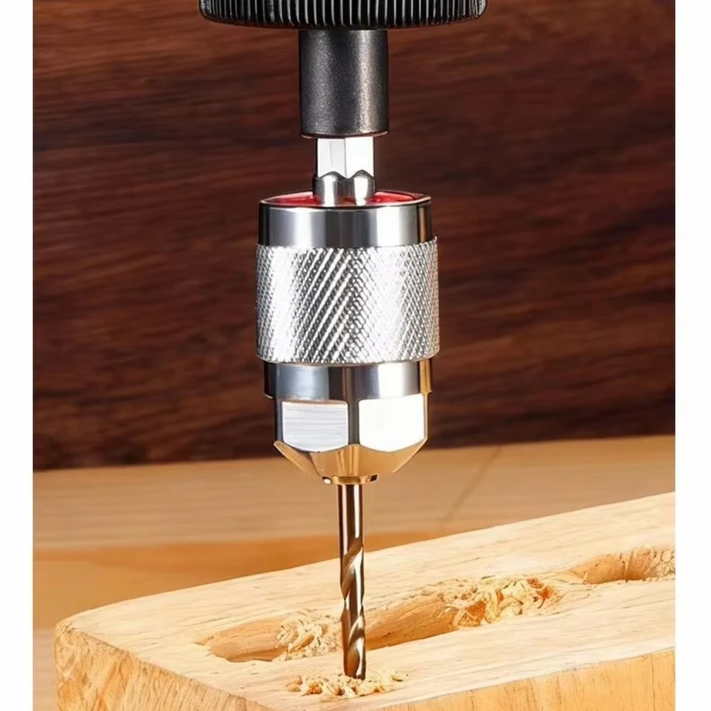 1Pc 3-Jaw Quick Change Hex Shank Drill Chuck Adapter, Pneumatic Drill Converter, Woodworking Power Tool Accessory