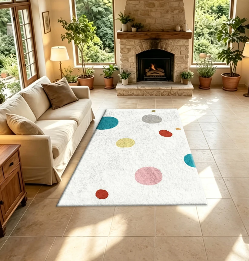 Printed Rug Abstract - Tappeto Colorato a Pois in Stile