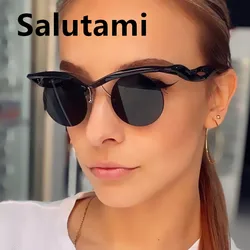 Vintage Small Round Y2K Sunglasses Women Men Fashion Rimless Sun Glasses Ladies Gradient Elegant Eyewear Trendy Driving Shades