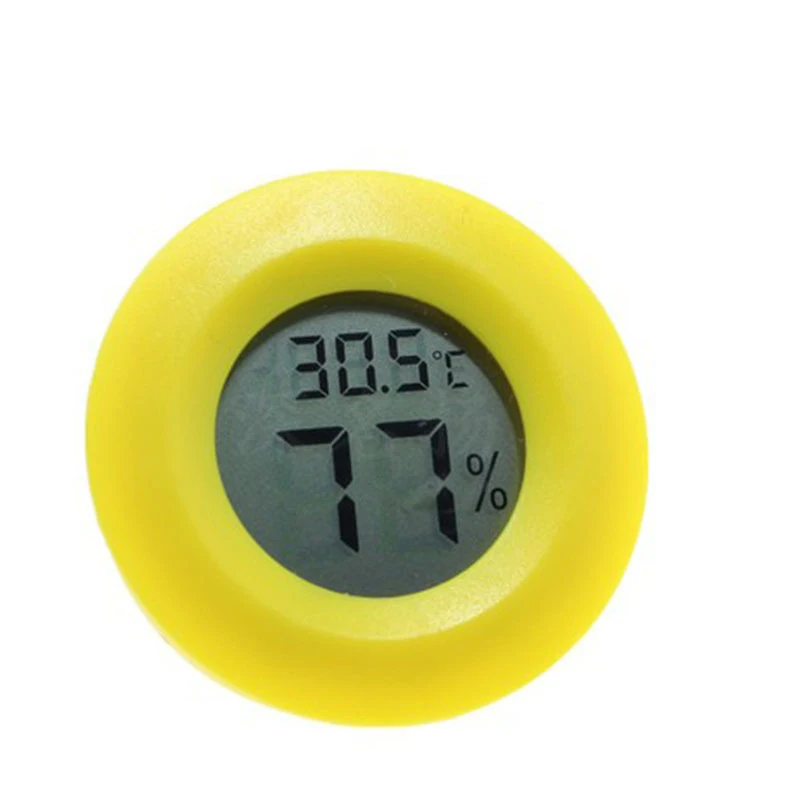Digital LCD Hygrometer Pet Thermometer Temperature and Humidity Detection Circular Electronic Thermohygrometer Reptiles