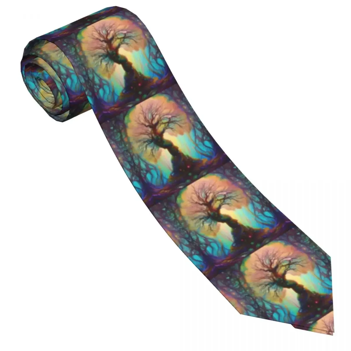 Mens Tie Classic Skinny Fantasy Tree Neckties Narrow Collar Slim Casual  Accessories Gift