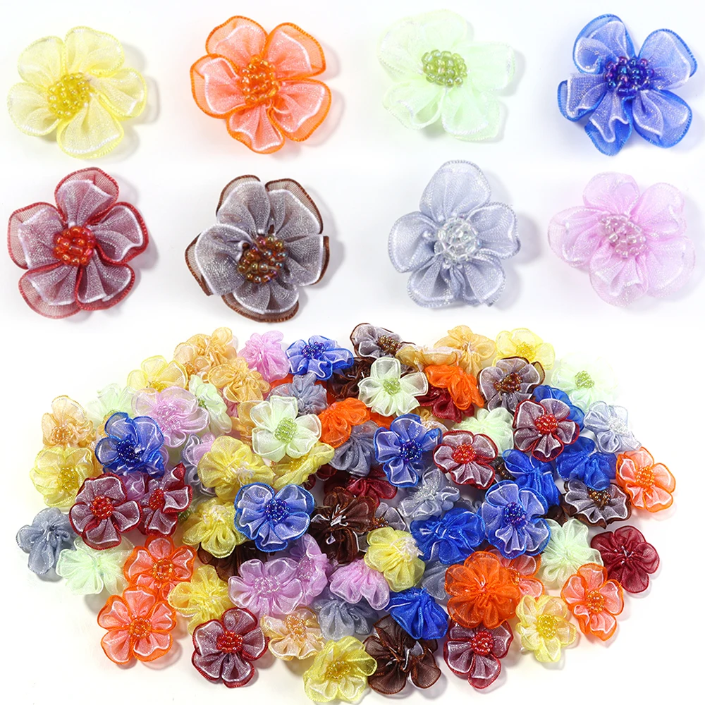 10 قطعة/الوحدة شبكة زهرة زين DIY بها بنفسك الملابس قبعة الأحذية الحرف لوازم الخياطة بقع أغطية الرأس مقاطع الشعر اكسسوارات الديكور #1