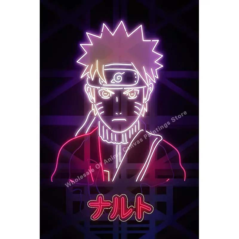 Classic Anime One Piece Decoration Drawing Manga Character Neon HD Poster Color Canvas Painting Interior Decoration Gift