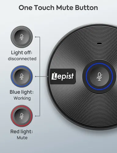 Imagen 2 del producto Micrófono de conferencia con adaptador USB 5 en 1, micrófono condensador de computadora omnidireccional 360, micrófono de mesa con zoom para PC, Mac, LP