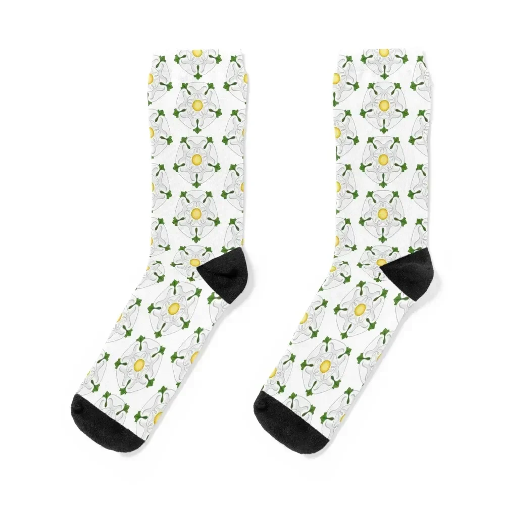 White Rose of York Socks sport professional running floral Woman Socks Men's