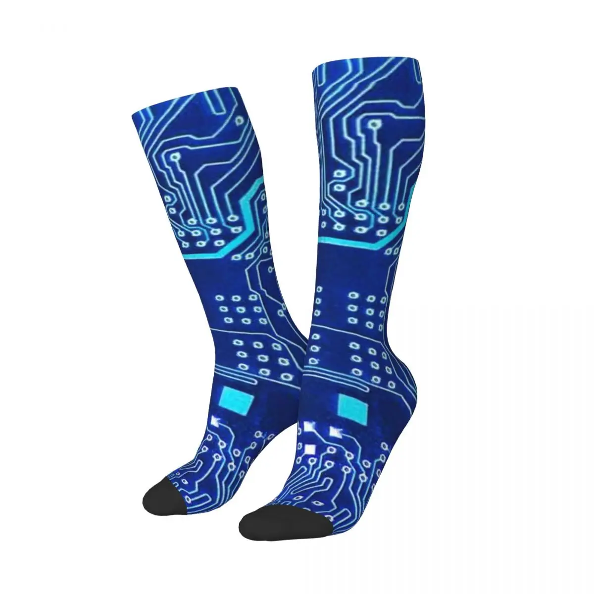Electronics Circuit On PCB Printed Circuit Board Socks Harajuku Stockings All Season Long Socks  for Unisex Birthday Present