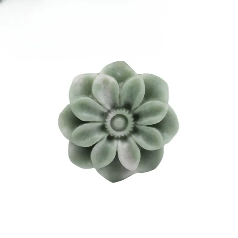 Chinese Natural White Green Jade Flower Pendant Necklace Hand-carved Fashion Charm Jewelry Stone Luxury Amulet Gifts for Women