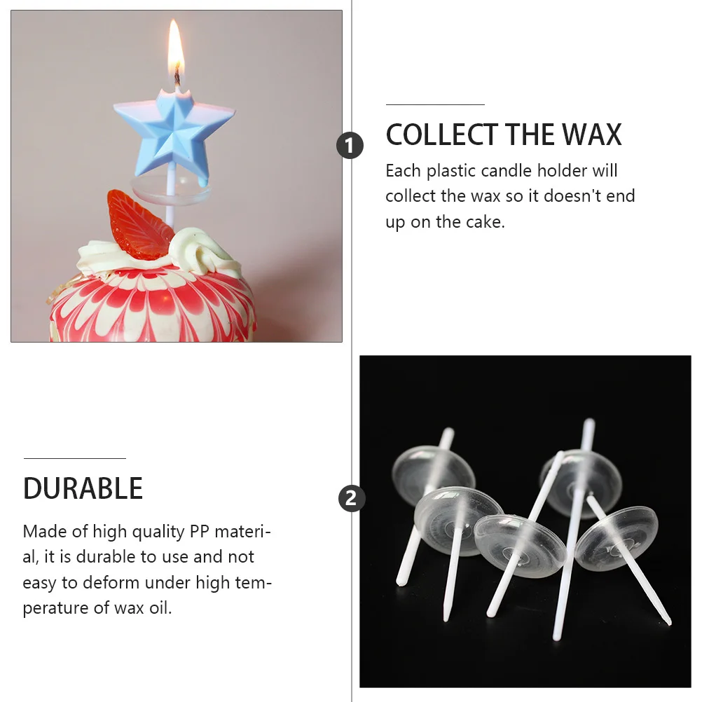 

50pcs Tray Transparent Pp Material Heat Resistant For Birthday Cake Decoration Holders Cake