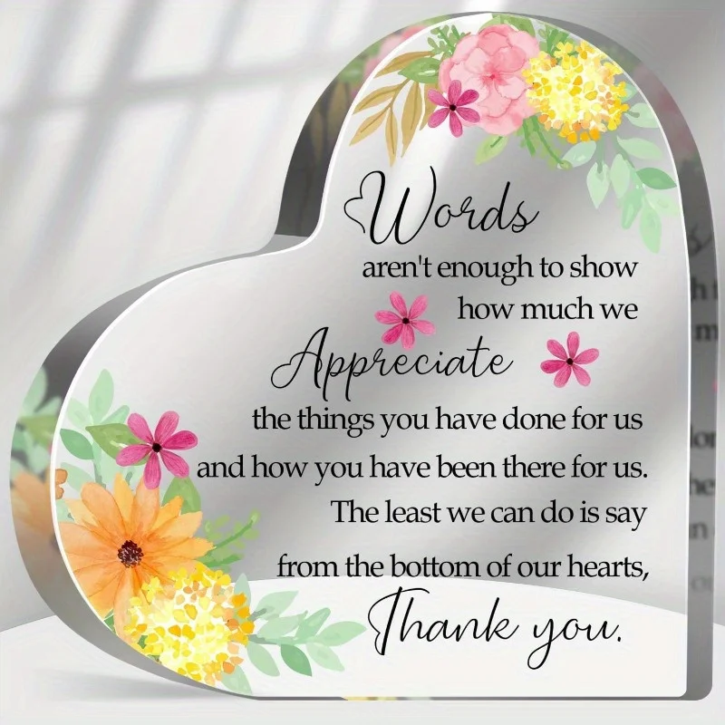 Crystal Paperweight Desk Decor Gift for Women Coworker Boss Friend Teacher Inspirational Office Sign Encouragement Heart
