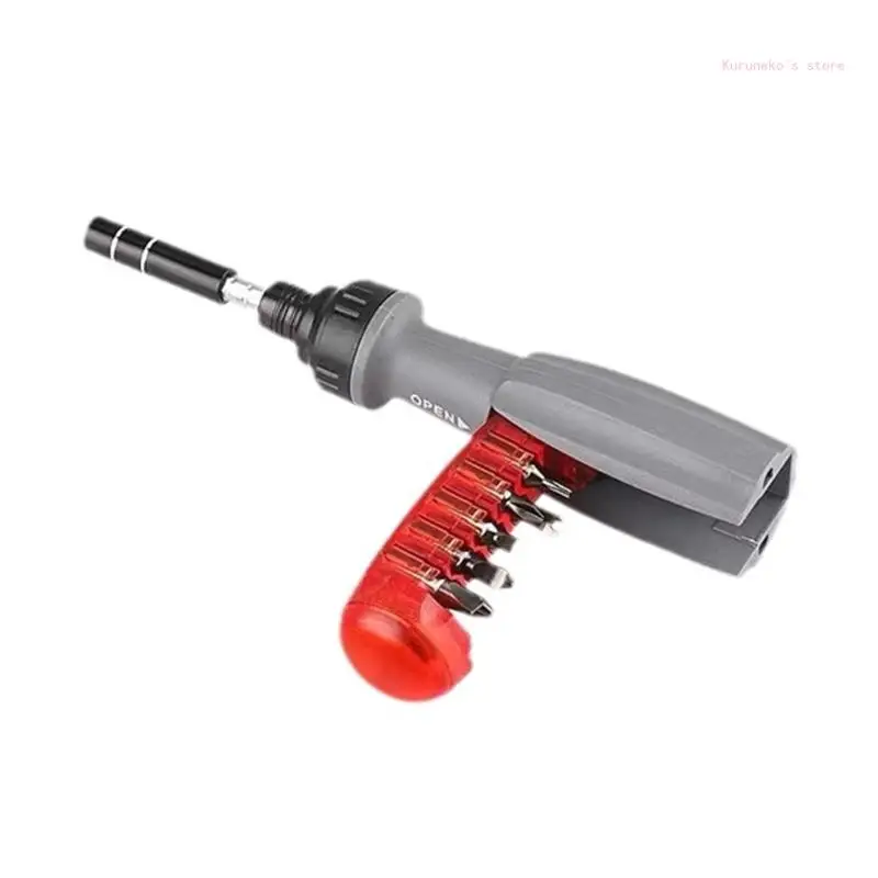 11 In 1 Ratchet Screwdriver Set Adjustment Forward And Reverse Multiple Bit Driver Telescopic Tool Rotating Screwdriver