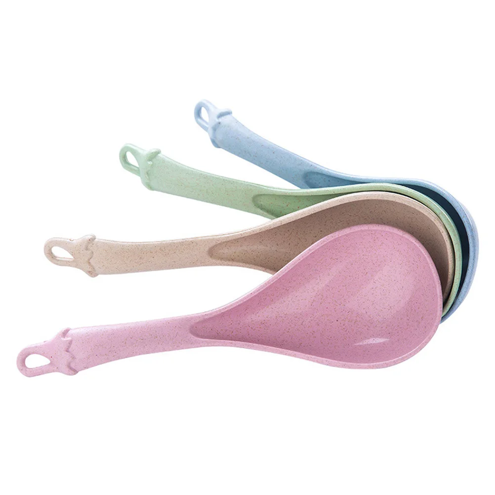 

Wheat Straw Rice Scoop Ladle Soup Spoon Food Serving Spoon Kitchen Utensil Sturdy Lightweight Tableware for Home Restaurant