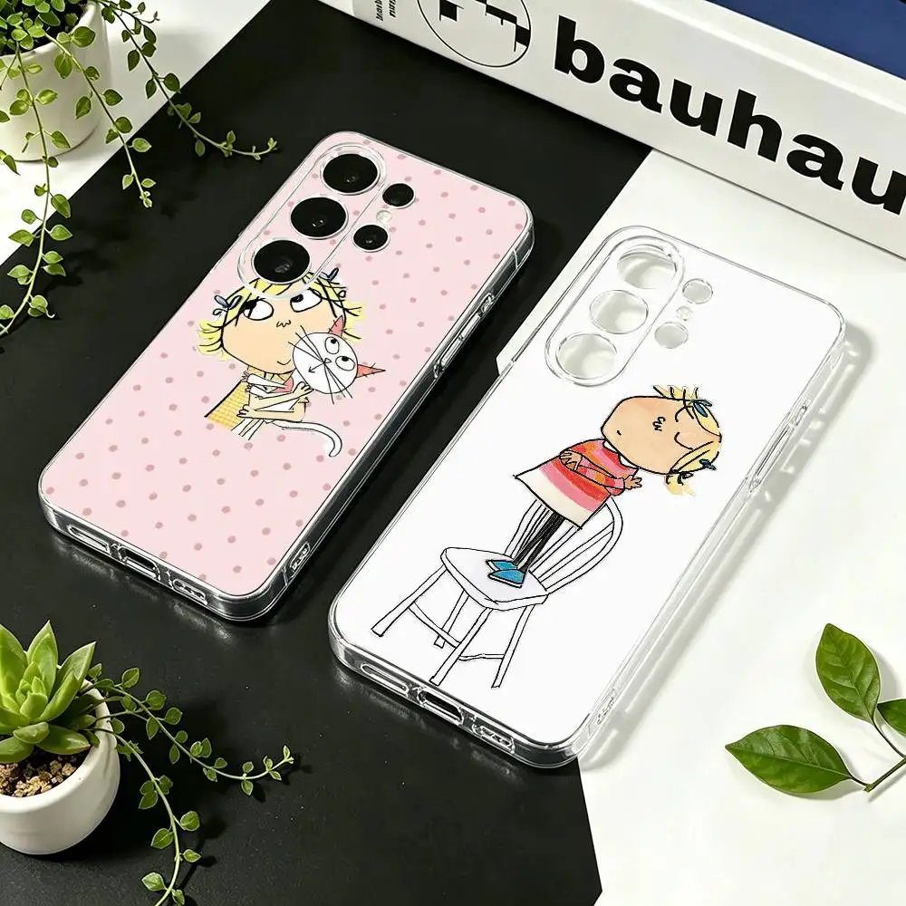 Cartoon C-Charlies And Lolas Cute    Clear Phone Case For Samsung S24 S23 S22 S21 S20 S10 Note 20 Ultra Note 10