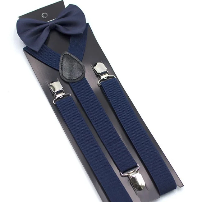 10 Pcs/Lot Solid Color 2.5 X100cm 3 Clips Mens Adjustable Suspenders Trousers Belt Bowtie Elasitic Braces Back Straps