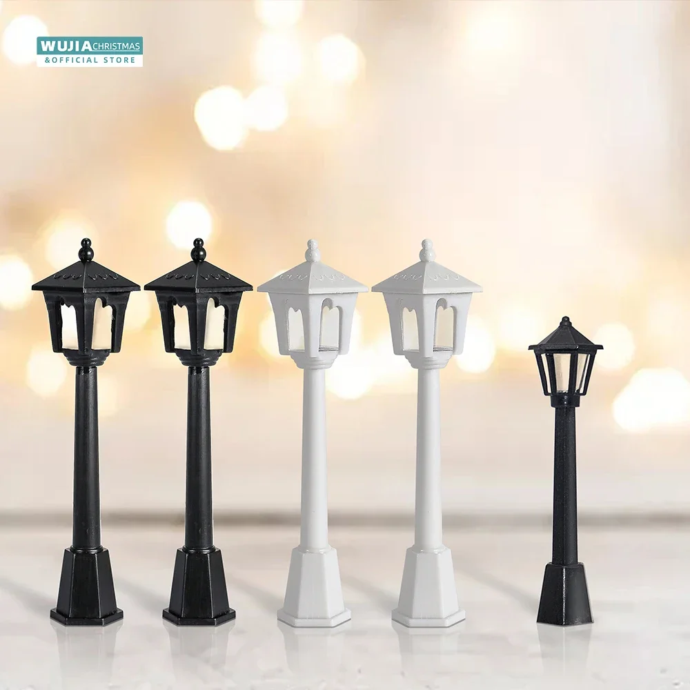 6/12pcs Retro Miniature Street Lights Models Railway Train Lamp Doll House Streetlight Micro-Landscape Fairy Garden Accessories