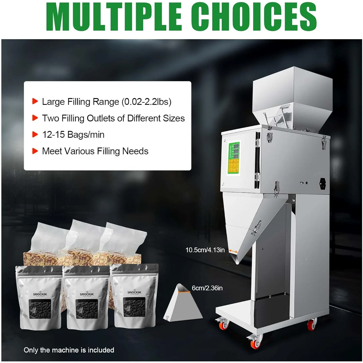 Particle Filling Machine, 10-999G 110V Automatic Bottle Bag Packing Machine Weigh Filler Particle Dispenser Subpackage Machine