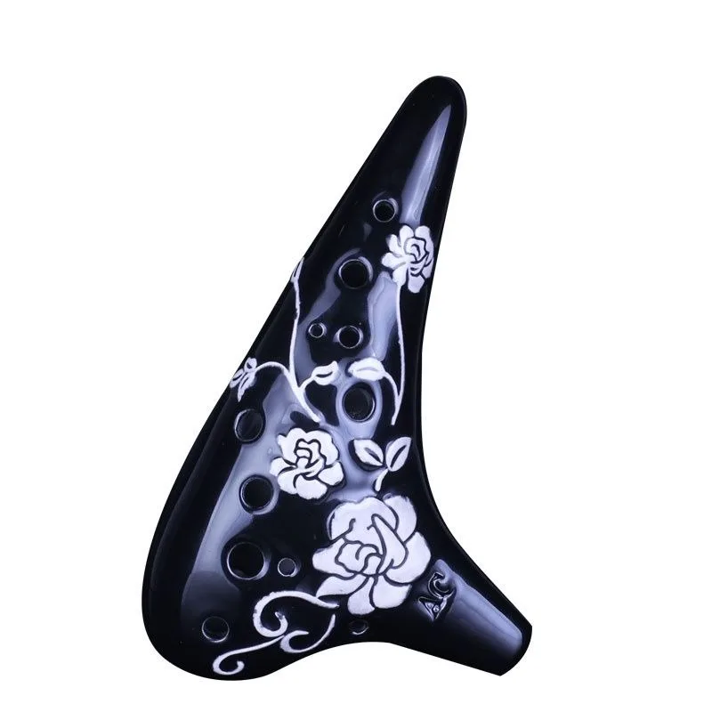 Legend Ocarina 12 Holes C Tone Vintage Wind Relief Sculpture Ceramics Ocarina Professional Musical Instrument Beginner Accessory