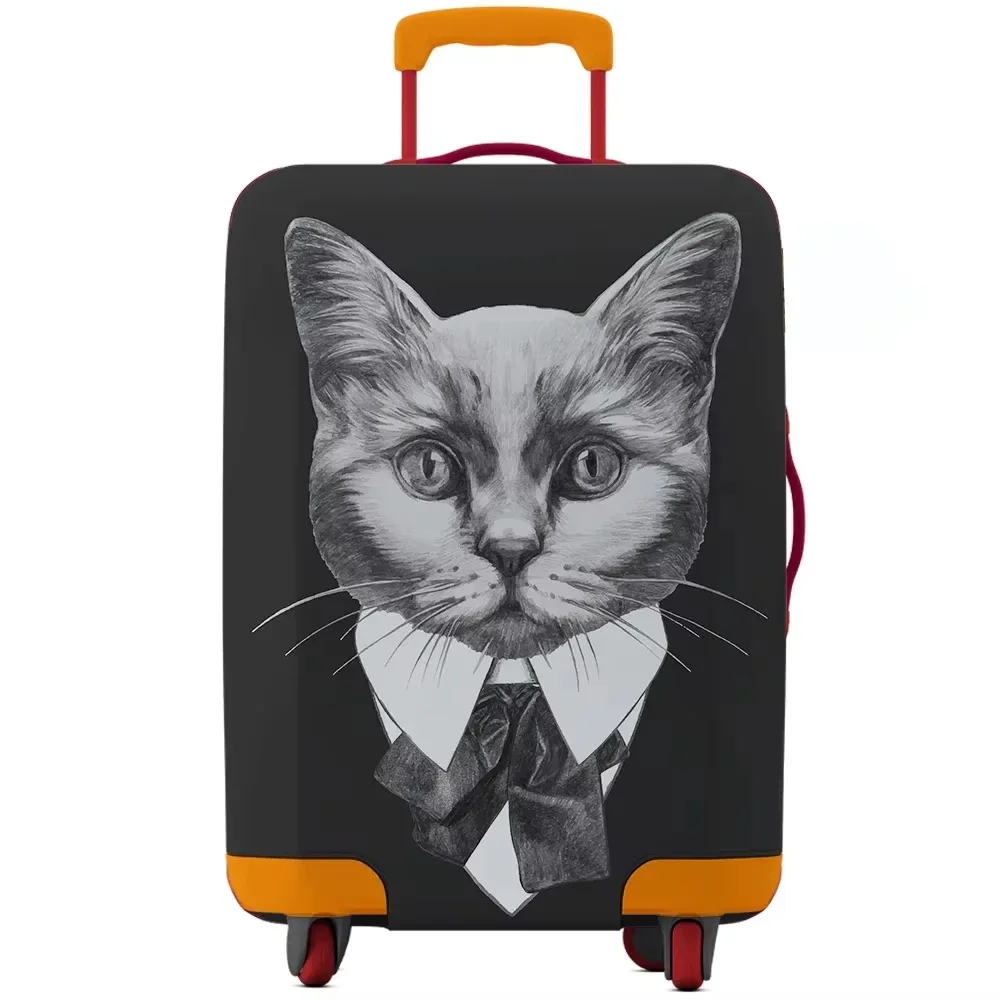 Sketch Gentleman Fox Print Luggage Cover Elastic Suitcase Protector Dustproof Anti Scratch Travel